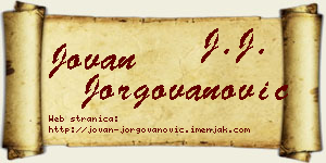 Jovan Jorgovanović vizit kartica